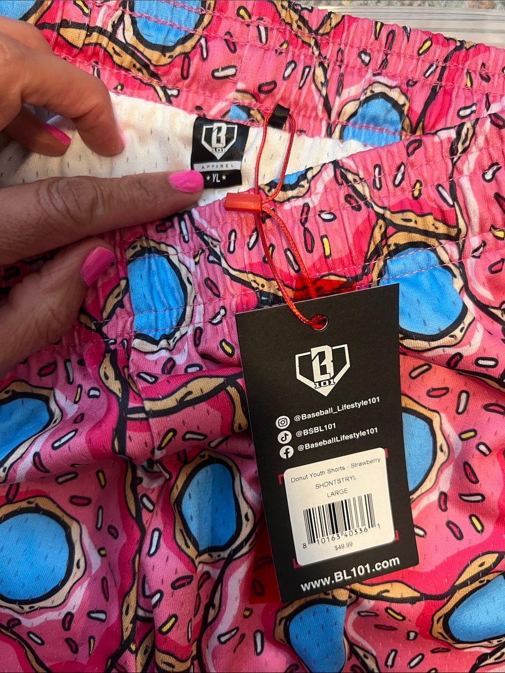 NWT Donut Print YL Shorts - BL101 - Picture 4 of 4